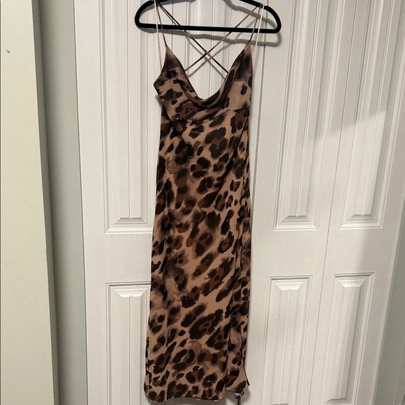 Dynamite Dresses & Skirts - Dynamite Brown Leopard Backless Maxi Dress - adjustable straps - large